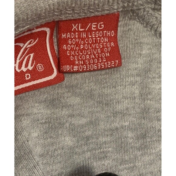 Y2K Coca-Cola Women’s XL Gray Ribbed Tank Top Red Logo Biker V-Neck Vintage - Picture 4 of 6